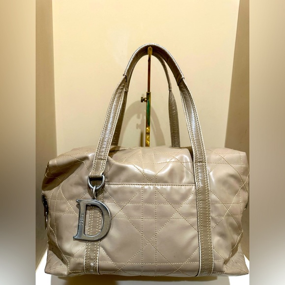 Christian Dior Cannage Patent Tan Bowler Bag - Picture 1 of 16